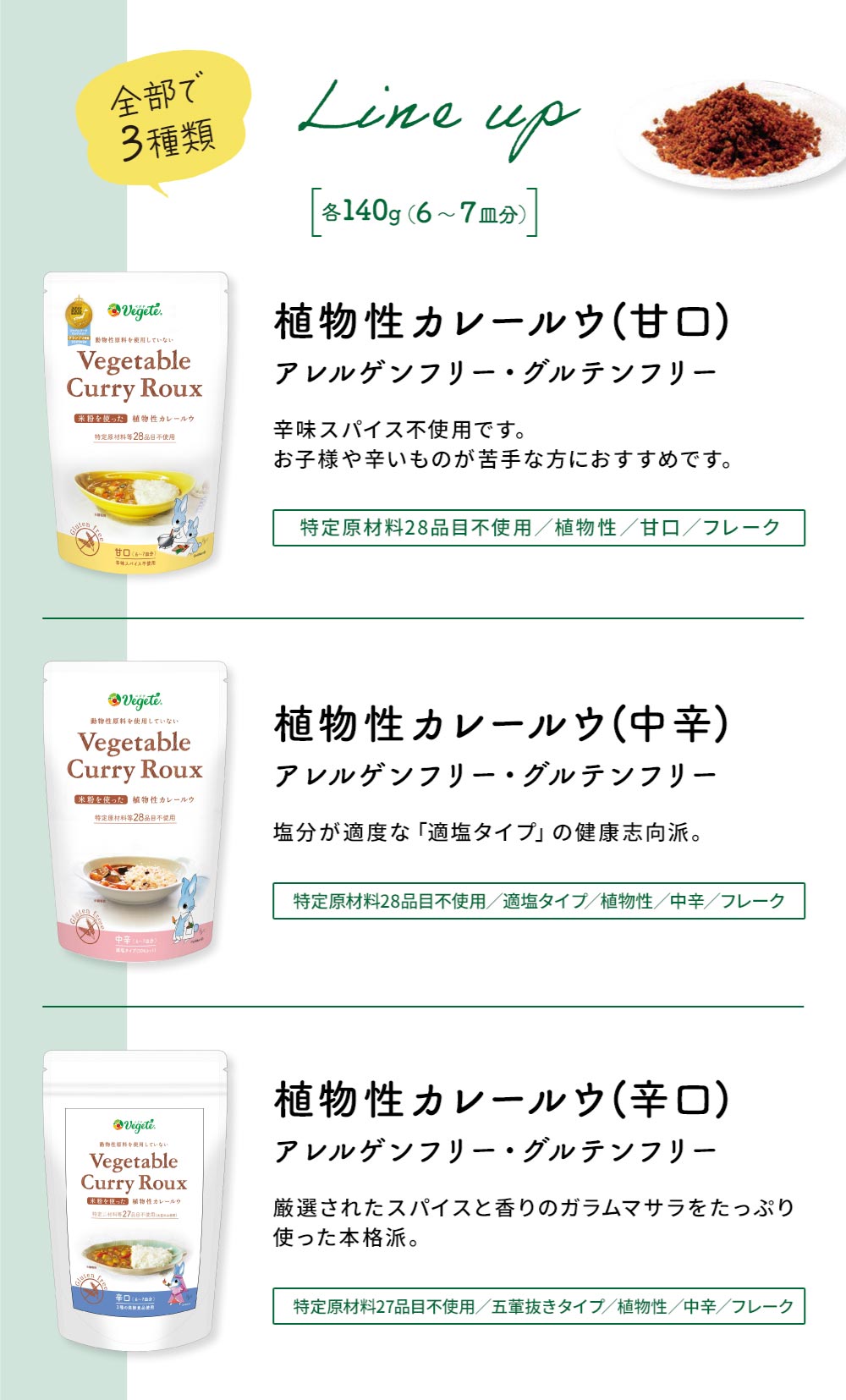 グルテンフリー 植物性カレールー ベジテ 4個セット【メール便送料無料】